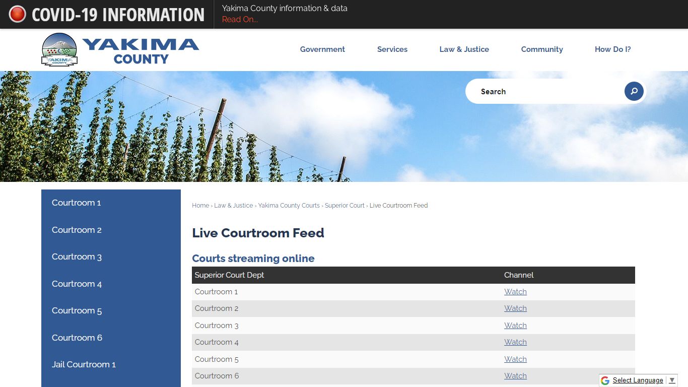 Live Courtroom Feed | Yakima County, WA